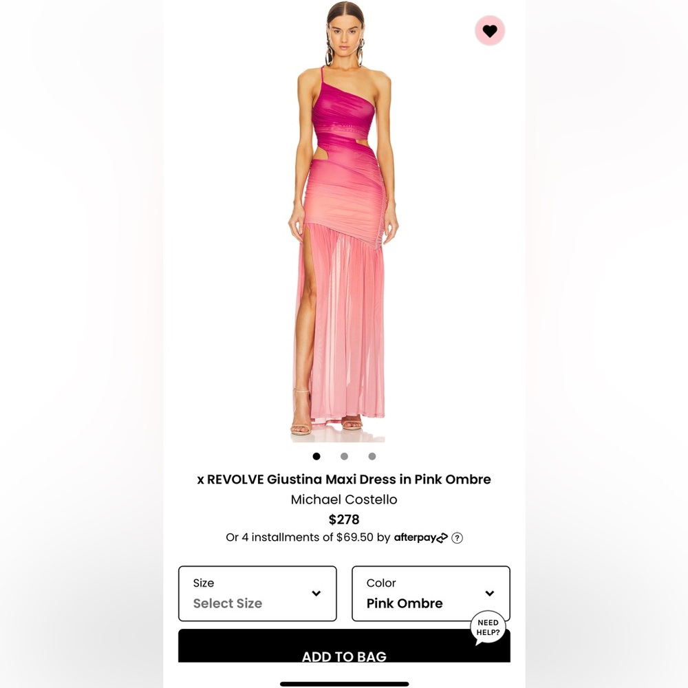 Michael Costello Pink Ombré Maxi Dresss